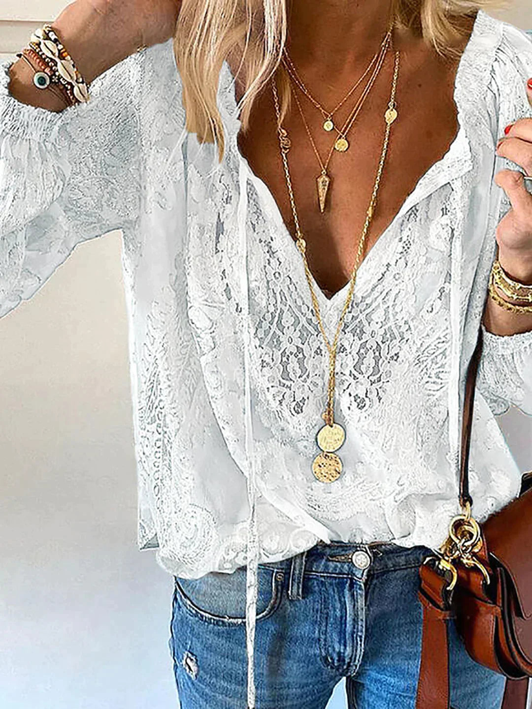 Variant image for Chemisier Femme Chic Détails Pointus 100% Polyester-33