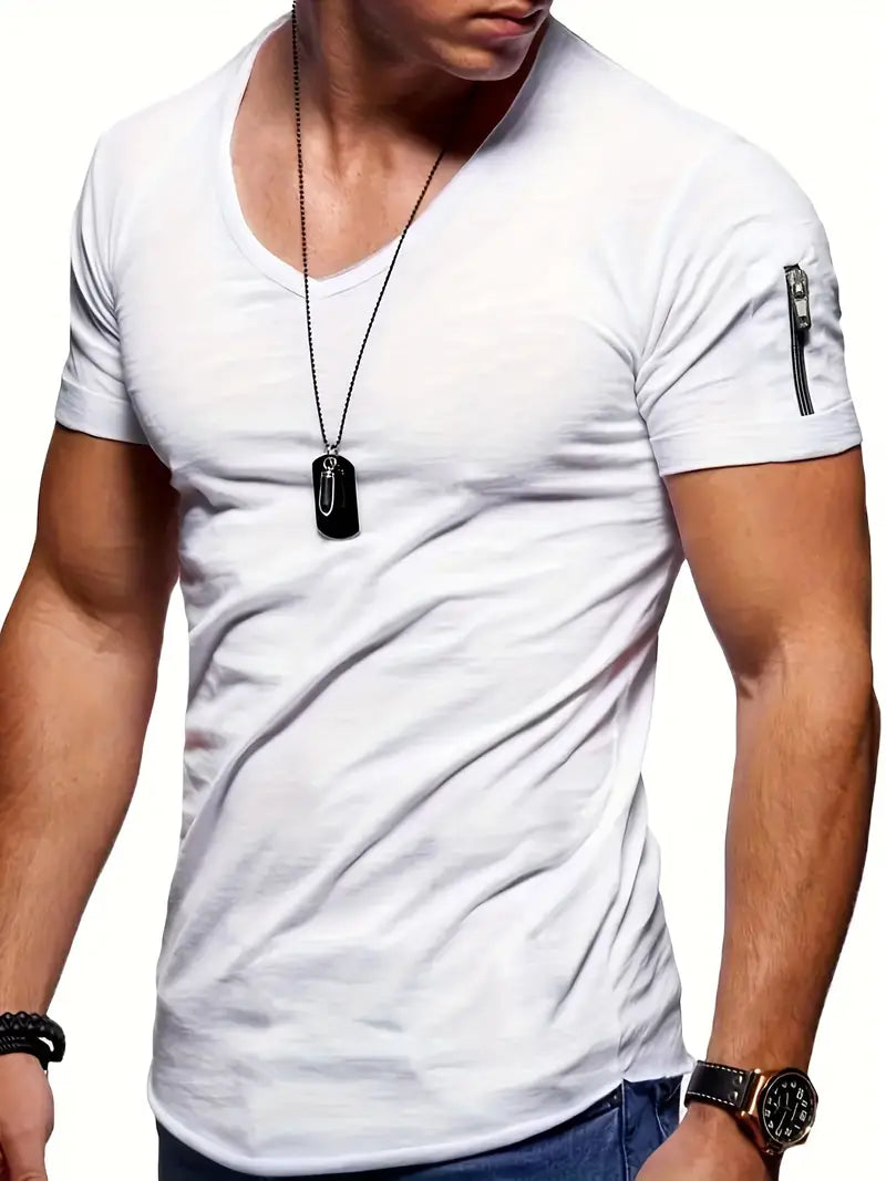 Variant image for T-Shirt Homme Décontracté Col en V 100% Coton-27
