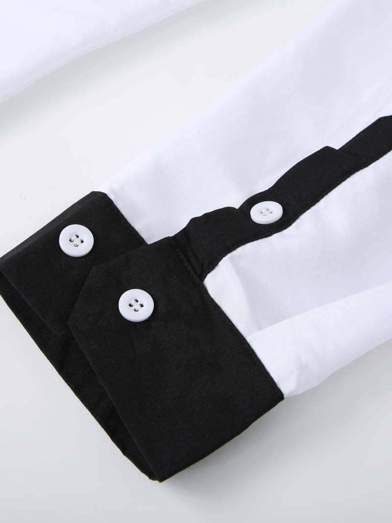 Chemise Homme Décontractée Boutonnée Contrastée 100% Coton-5
