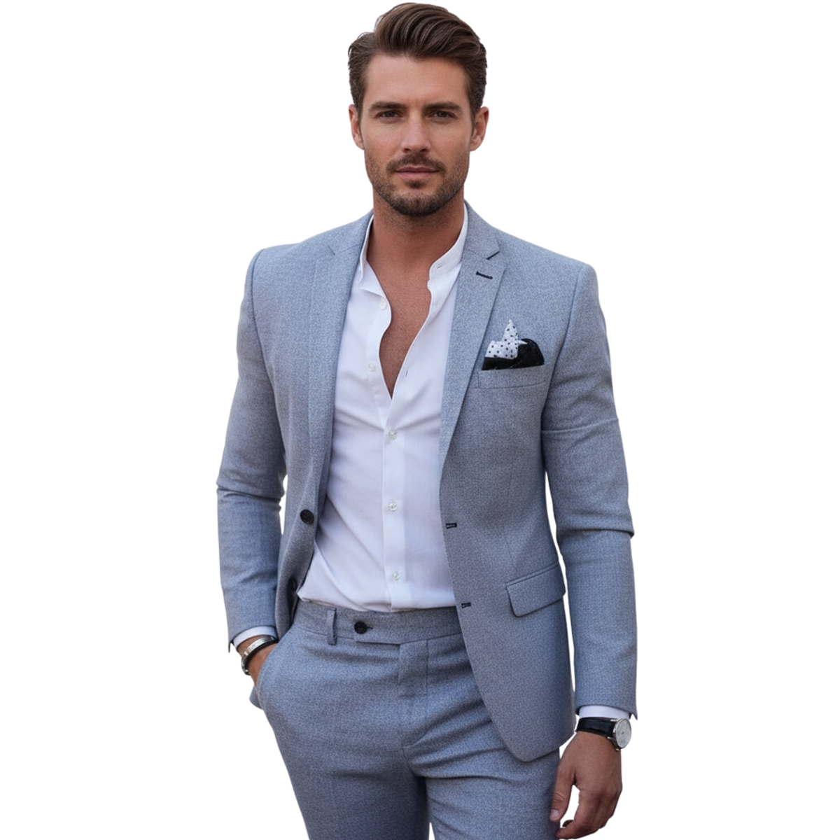 Ensemble 2 pièces pour hommes composé d'un blazer business simple et d'un pantalon