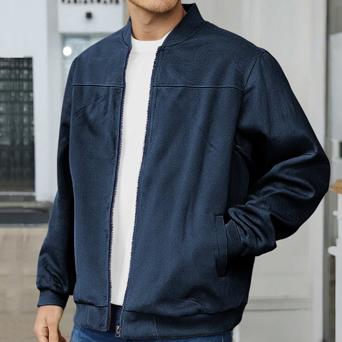 Veste d'hiver pour hommes en daim au design intemporel