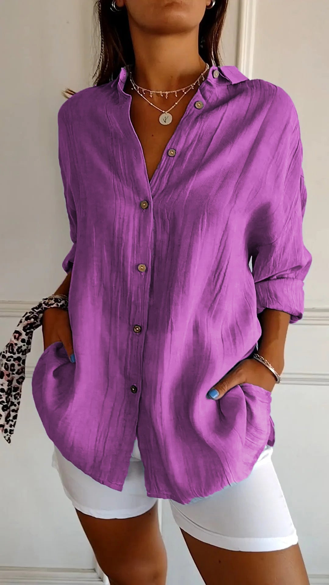 Variant image for Chemisier Femme Élégant en Polyester-65