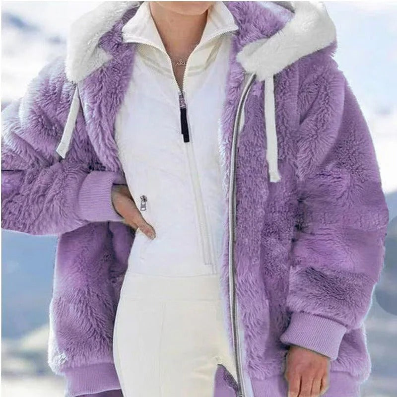 Veste polaire à capuche pour femmes