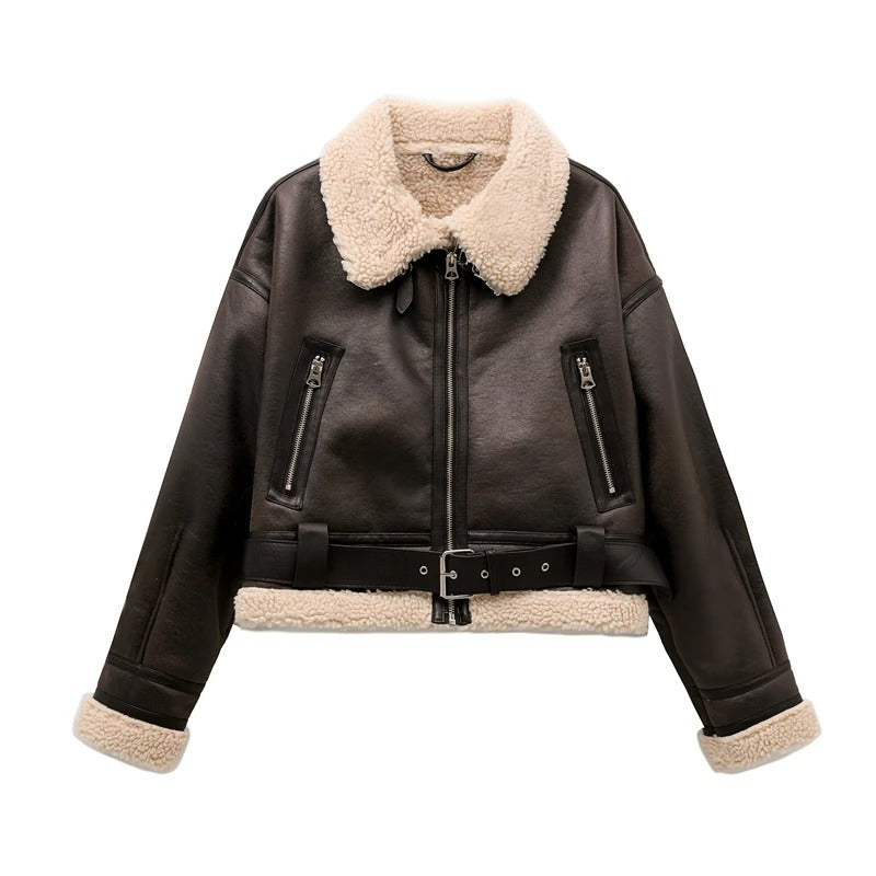 Veste Vintage à ourlet ceinturé pour femmes