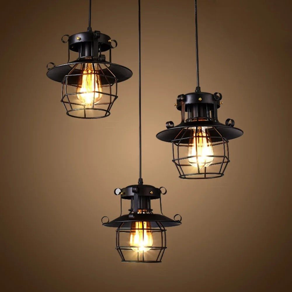 Lampe suspendue rétro industrielle