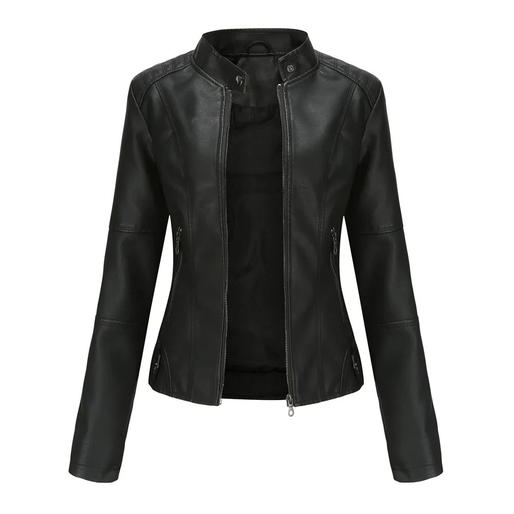 Veste de motard en cuir pour femmes