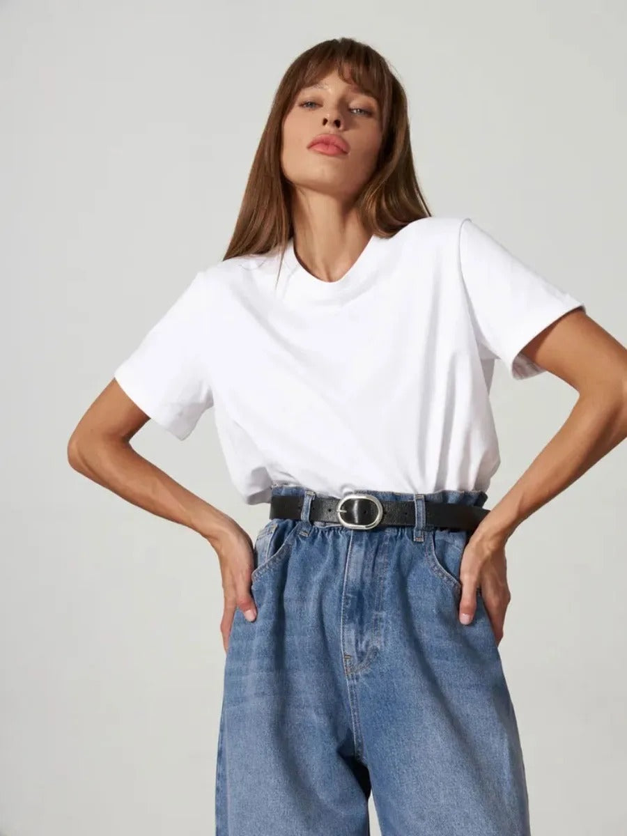 T-shirt basique en coton pour femmes