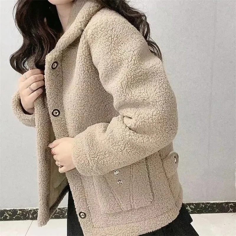 Manteau d'hiver en polaire épaisse pour femmes