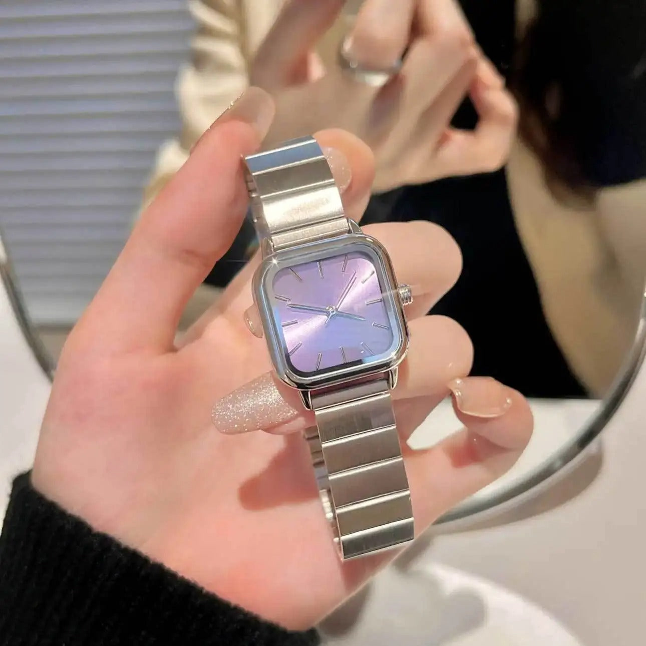 Montre de ceinture en acier de luxe pour femmes