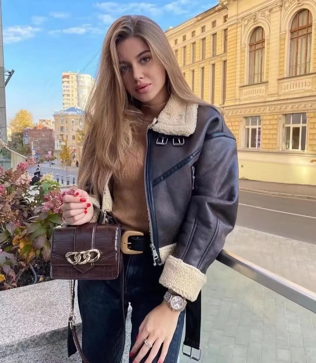 Veste Vintage à ourlet ceinturé pour femmes