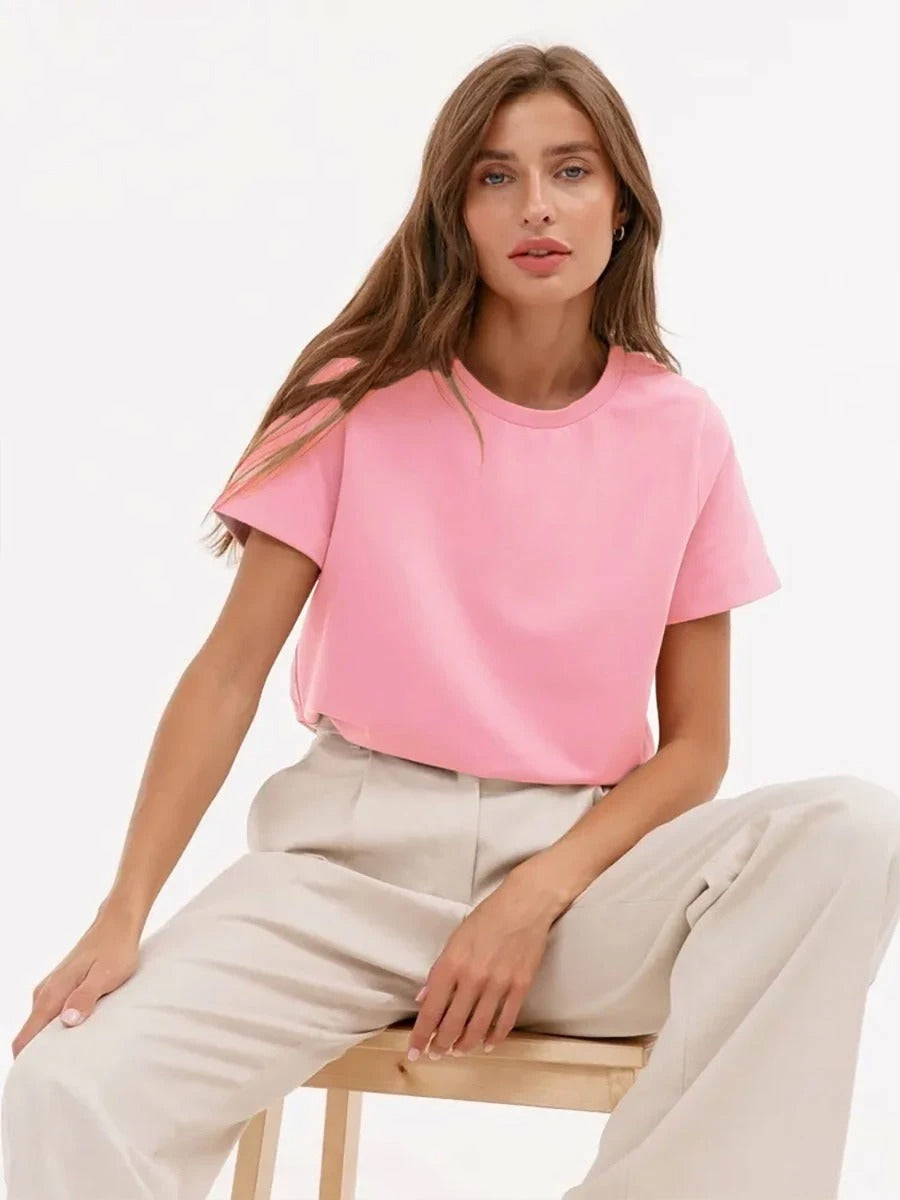 T-shirt basique en coton pour femmes