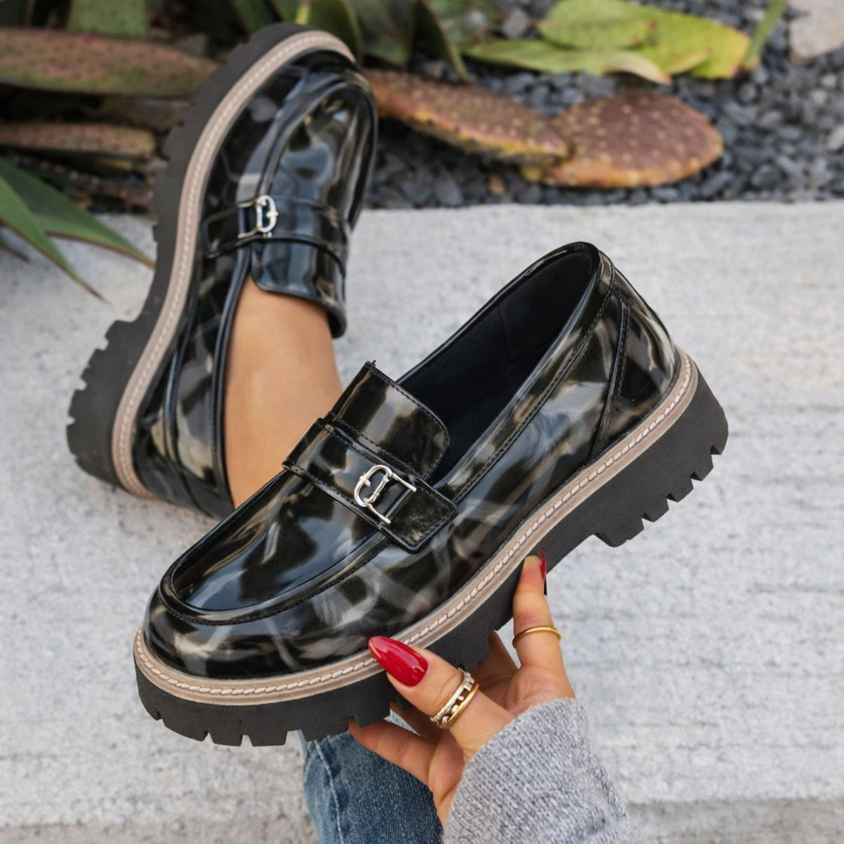 Mocassins Femmes à Plateforme Moderne