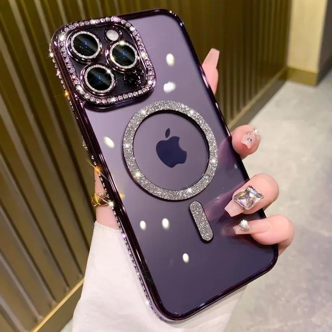 Étui de téléphone à diamants scintillants