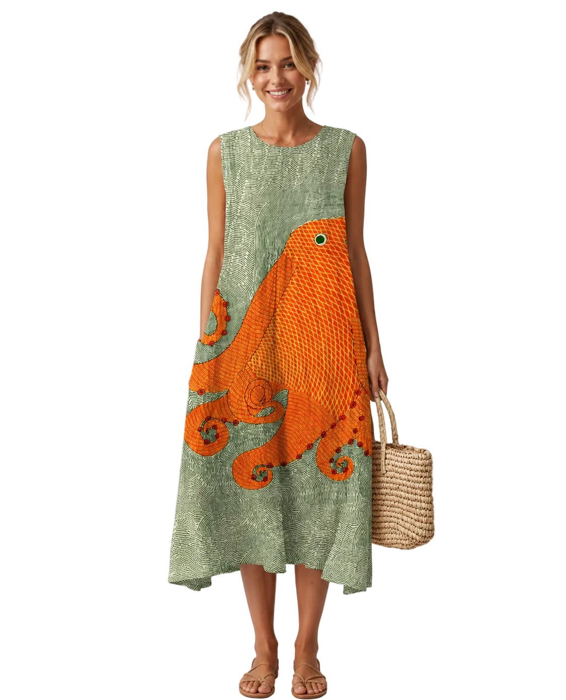 Robe Femme Décontractée Midi Printanière