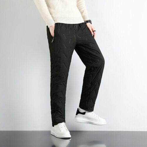 Pantalon d'Hiver Femme Noir Doublé Résistant à l'Eau Polyester-2