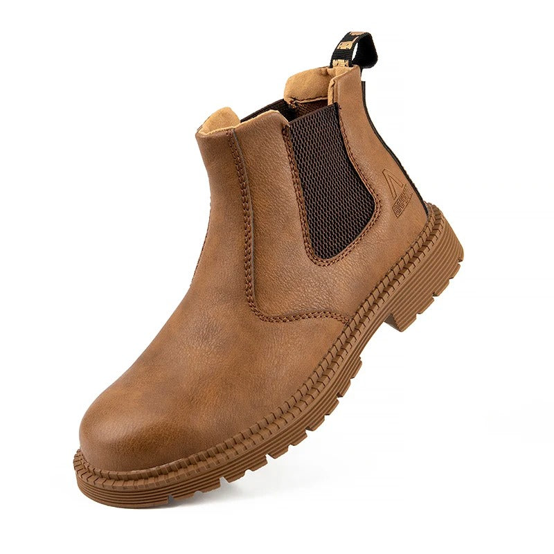 Chaussures de travail en cuir de sécurité imperméables pour hommes
