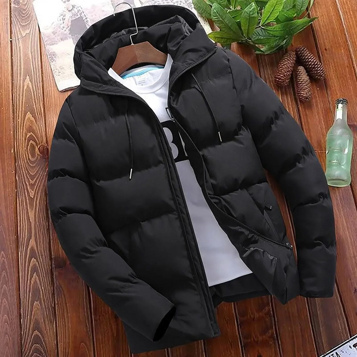 Veste chaude à capuche pour hommes