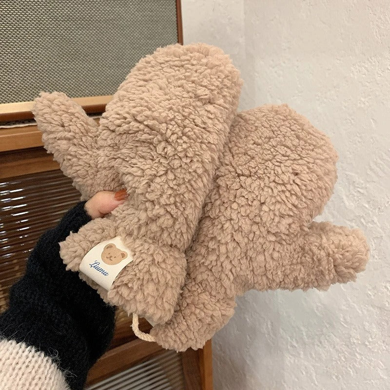 Gants chauds en peluche Kawaii
