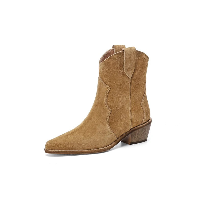 Bottines à talon compensé et à bout pointu