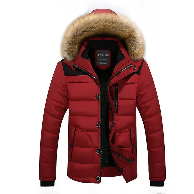 Parka en coton et duvet polaire pour hommes