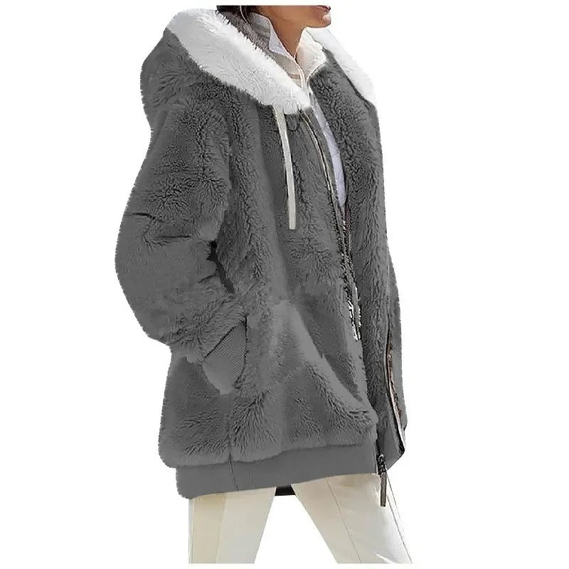 Veste polaire à capuche pour femmes