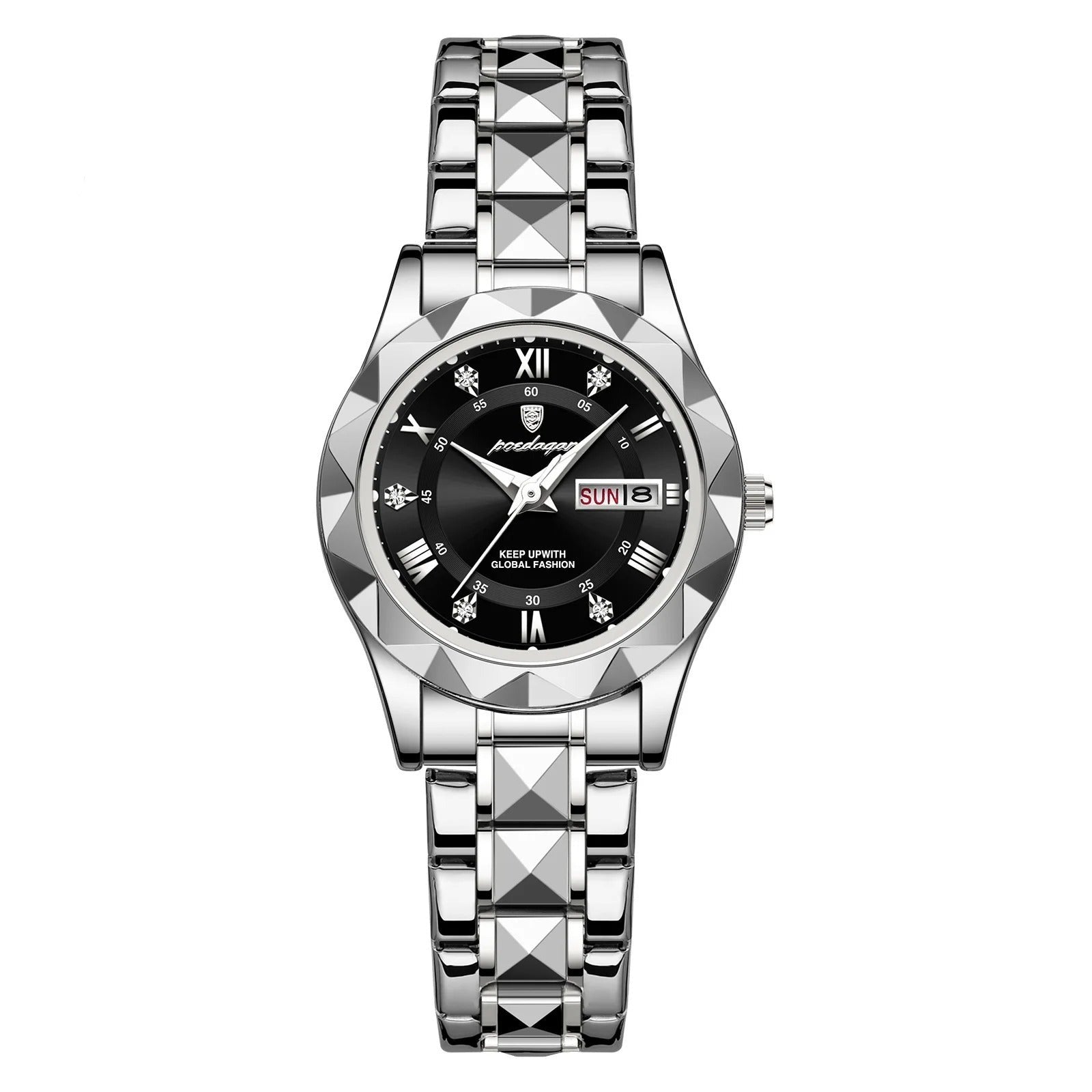 Montre de luxe en acier inoxydable pour femmes