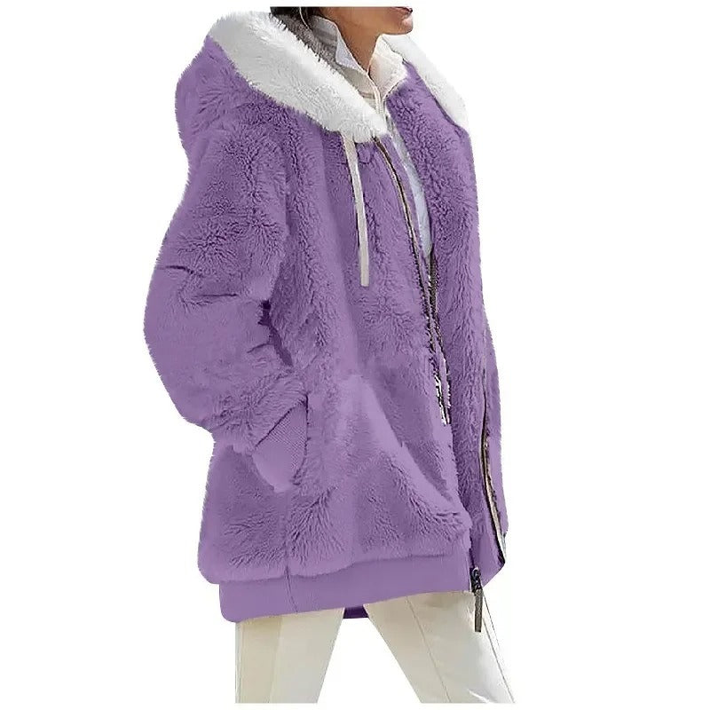 Veste polaire à capuche pour femmes
