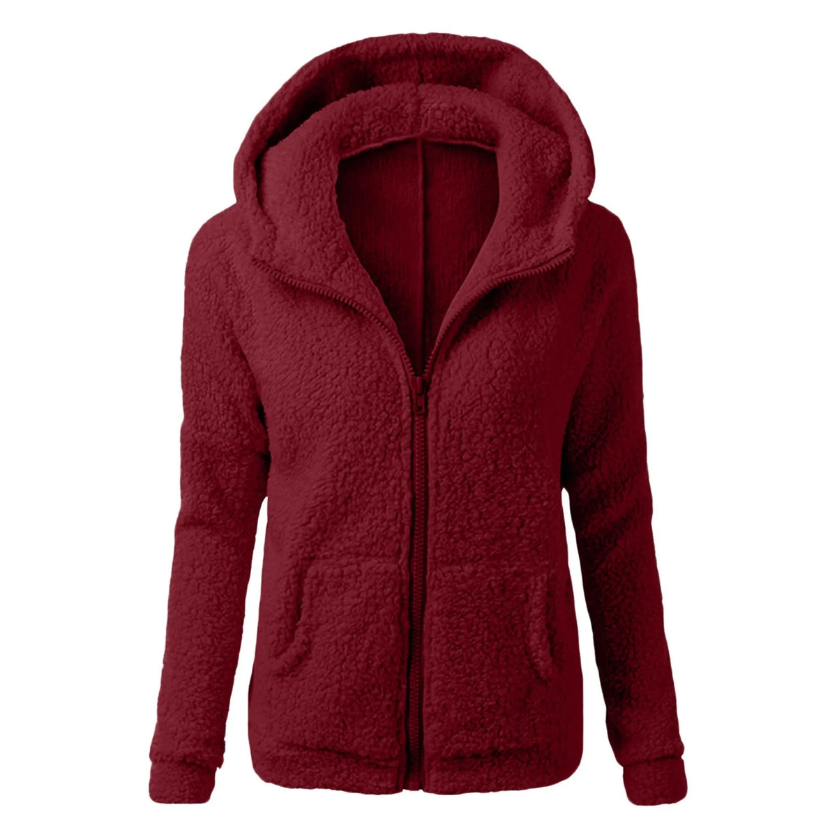 Veste d'hiver à capuche en polaire pour femmes