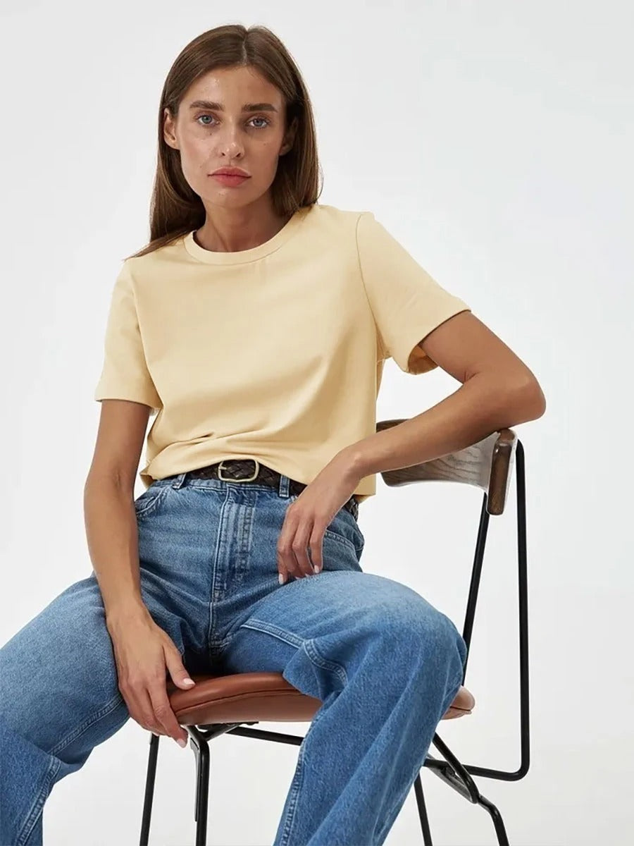 T-shirt basique en coton pour femmes