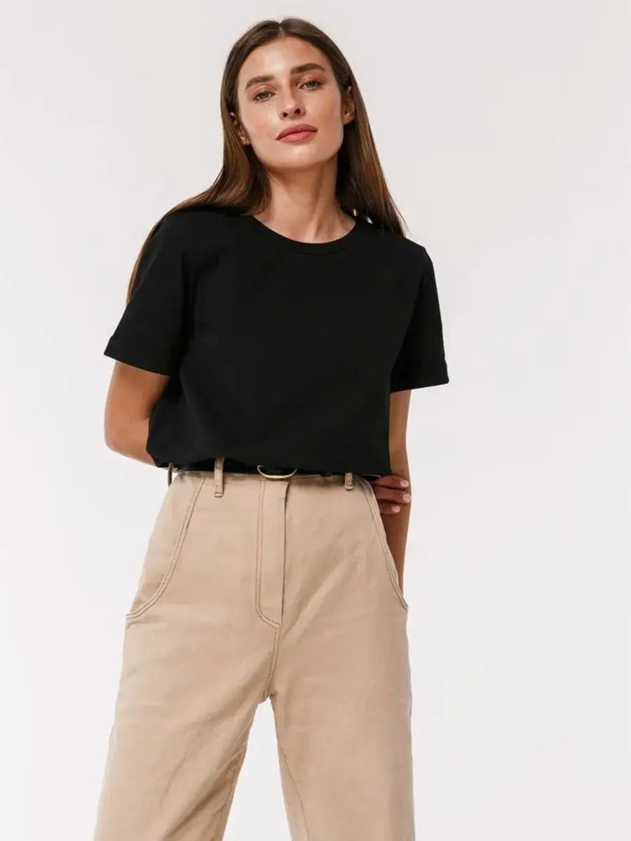T-shirt basique en coton pour femmes