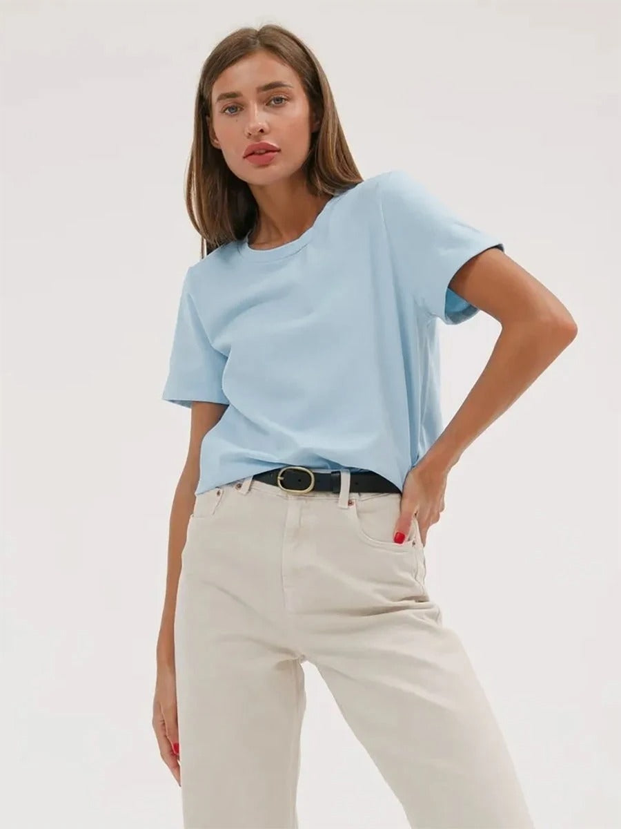 T-shirt basique en coton pour femmes
