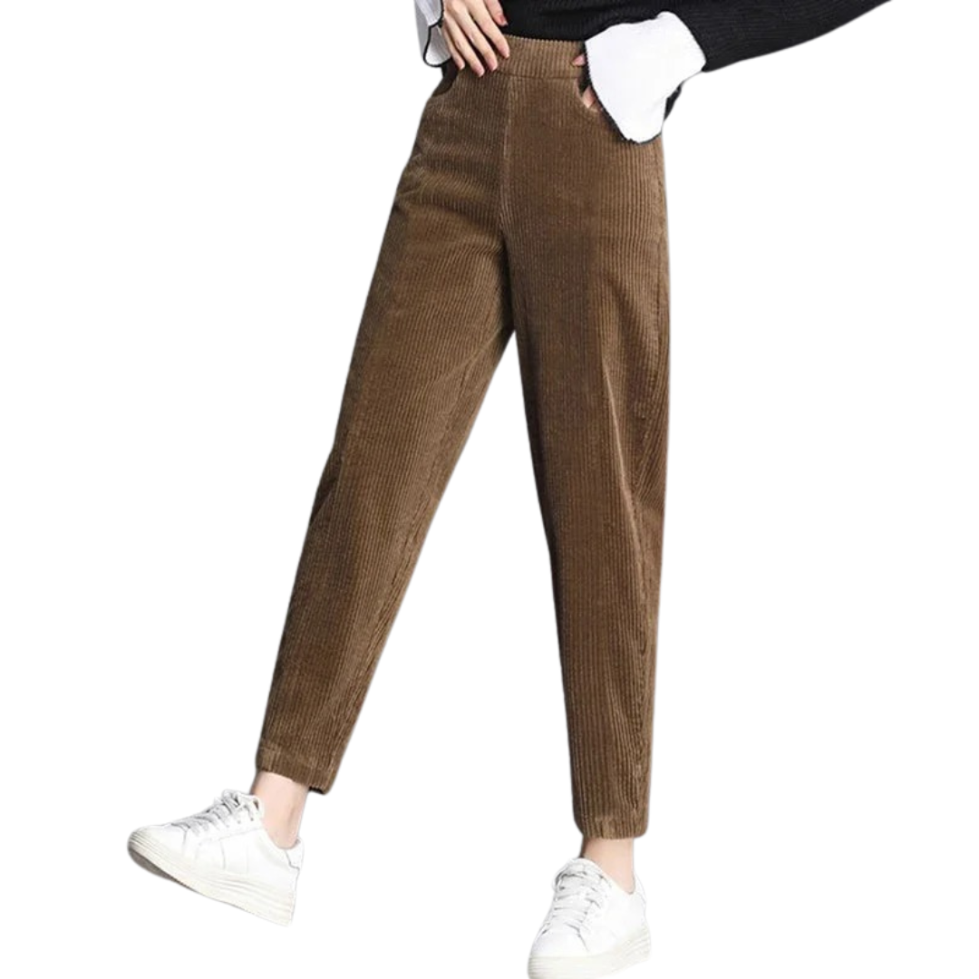 Pantalon chaud en velours côtelé pour femmes