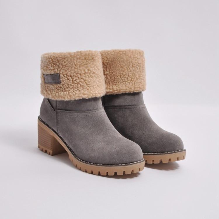 Bottes de neige chaudes en fourrure d'hiver