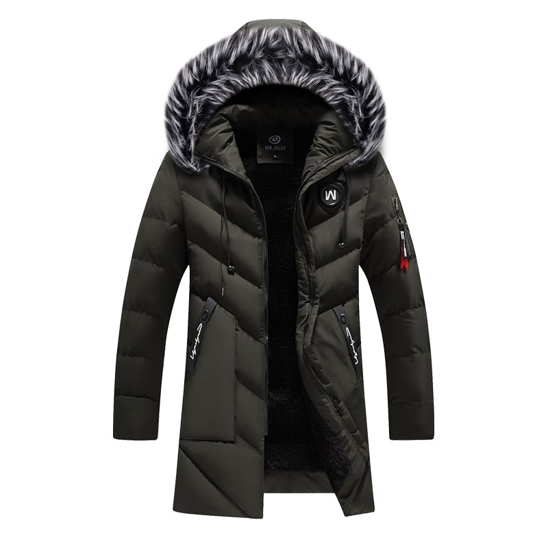 Manteau d'hiver à capuche en fourrure pour hommes