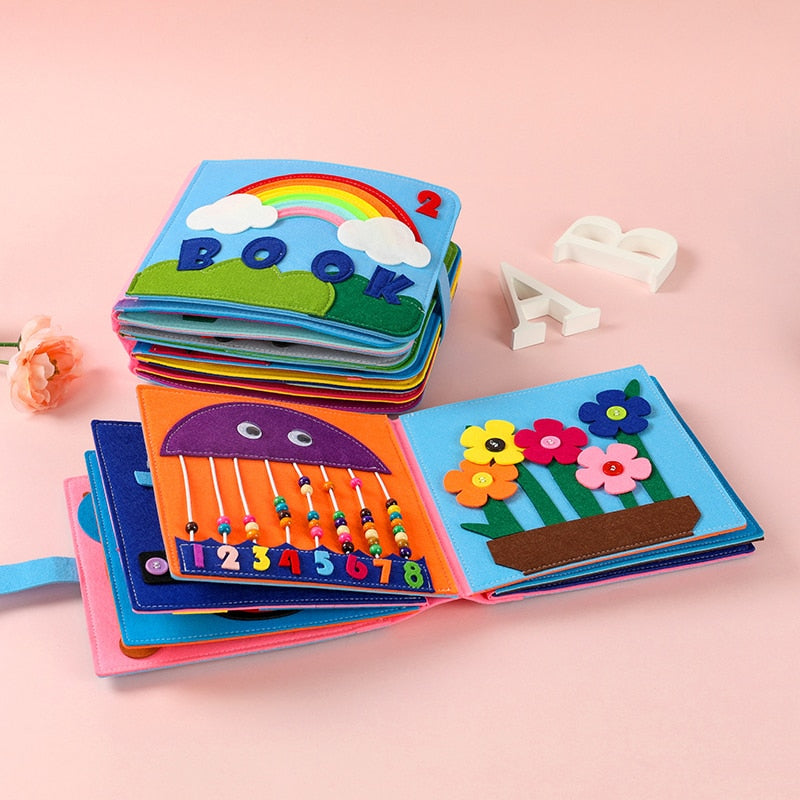 Livre de tissu pour bébé Montessori