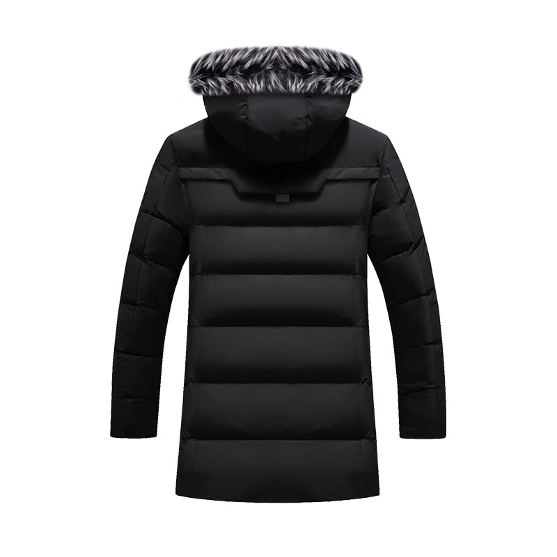 Manteau d'hiver à capuche en fourrure pour hommes