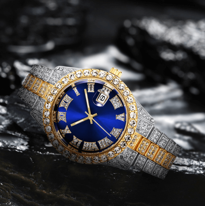 Montre à chiffres romains "Fully Iced Out